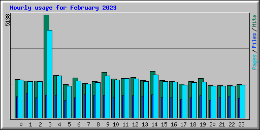 Hourly usage for February 2023