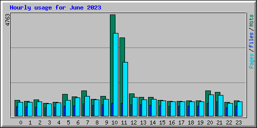 Hourly usage for June 2023